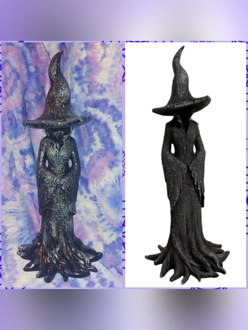 Unknown brand Black & Gray Witch Figurine Resin Statue 12